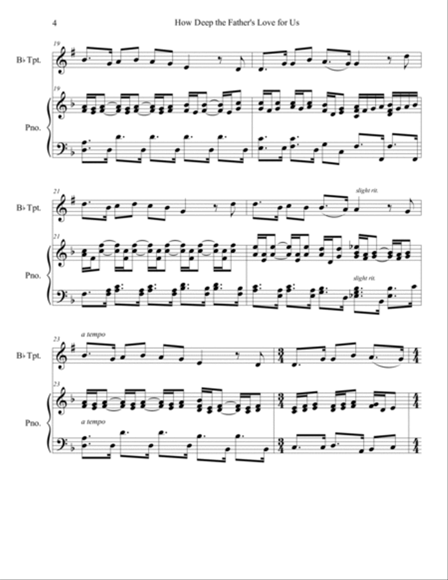 How Deep The Father's Love For Us Trumpet Solo scores gallery preview page 4