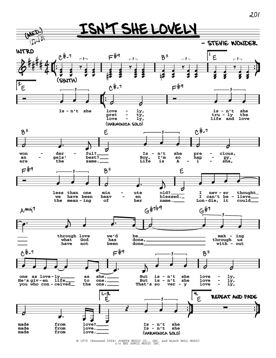 Isn't She Lovely Voice scores gallery preview page 1