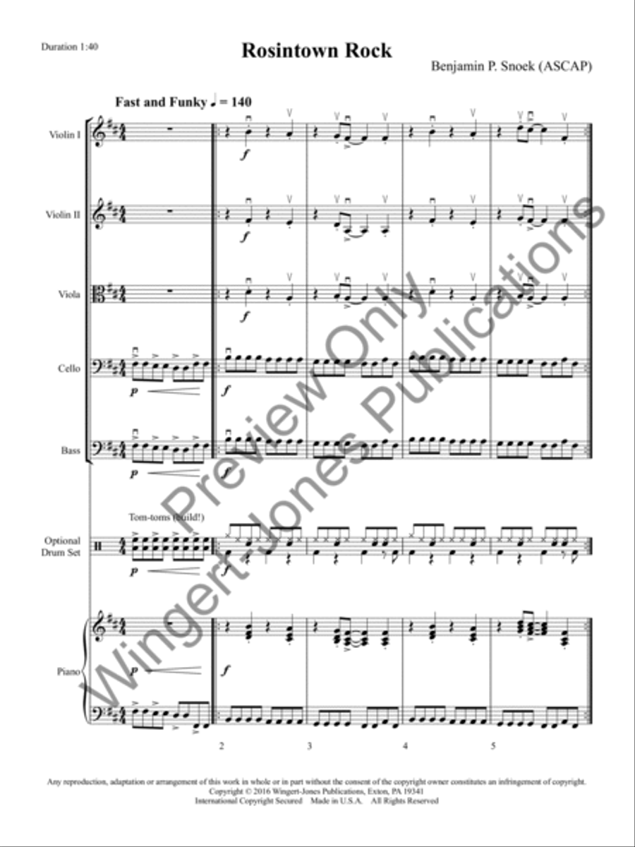 Rosintown Rock Rosintown Rock String Orchestra scores gallery preview page 4