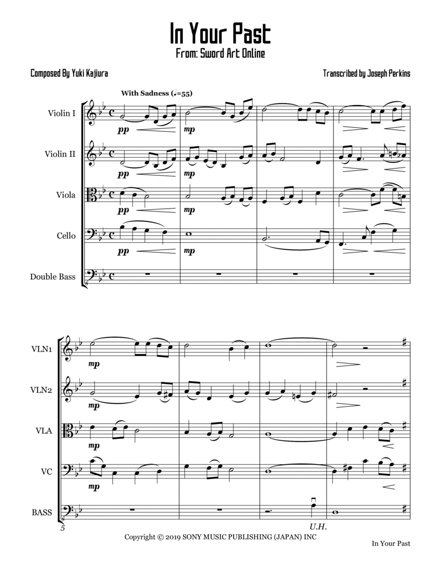 In Your Past String Quartet scores gallery preview page 1