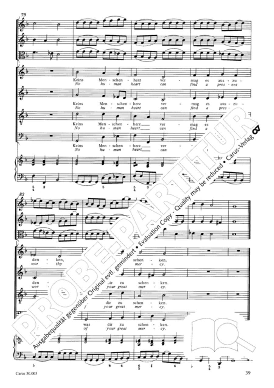 Yes, you rather burden me here (Ja, mir hast du Arbeit gemacht) 4-Part scores gallery preview page 40