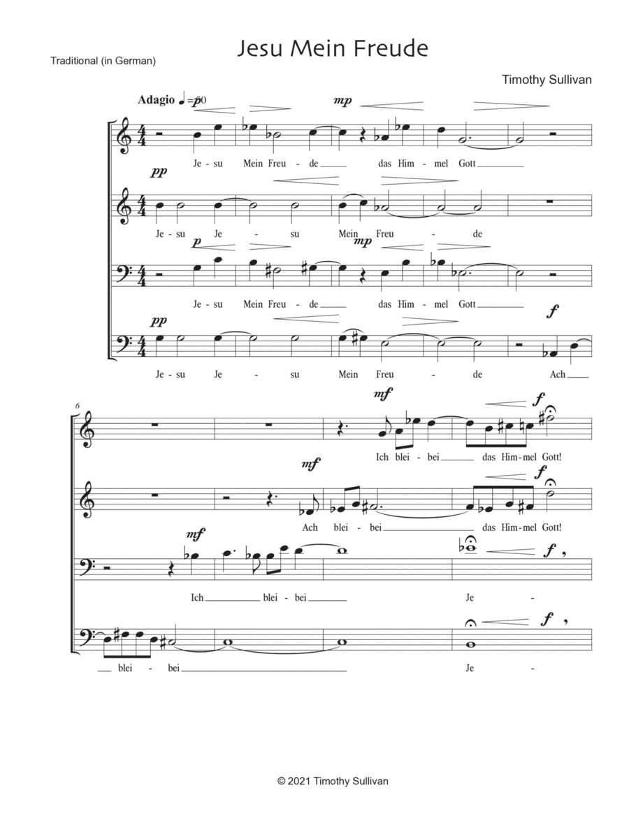 Jesu Mein Freude 4-Part scores gallery preview page 1