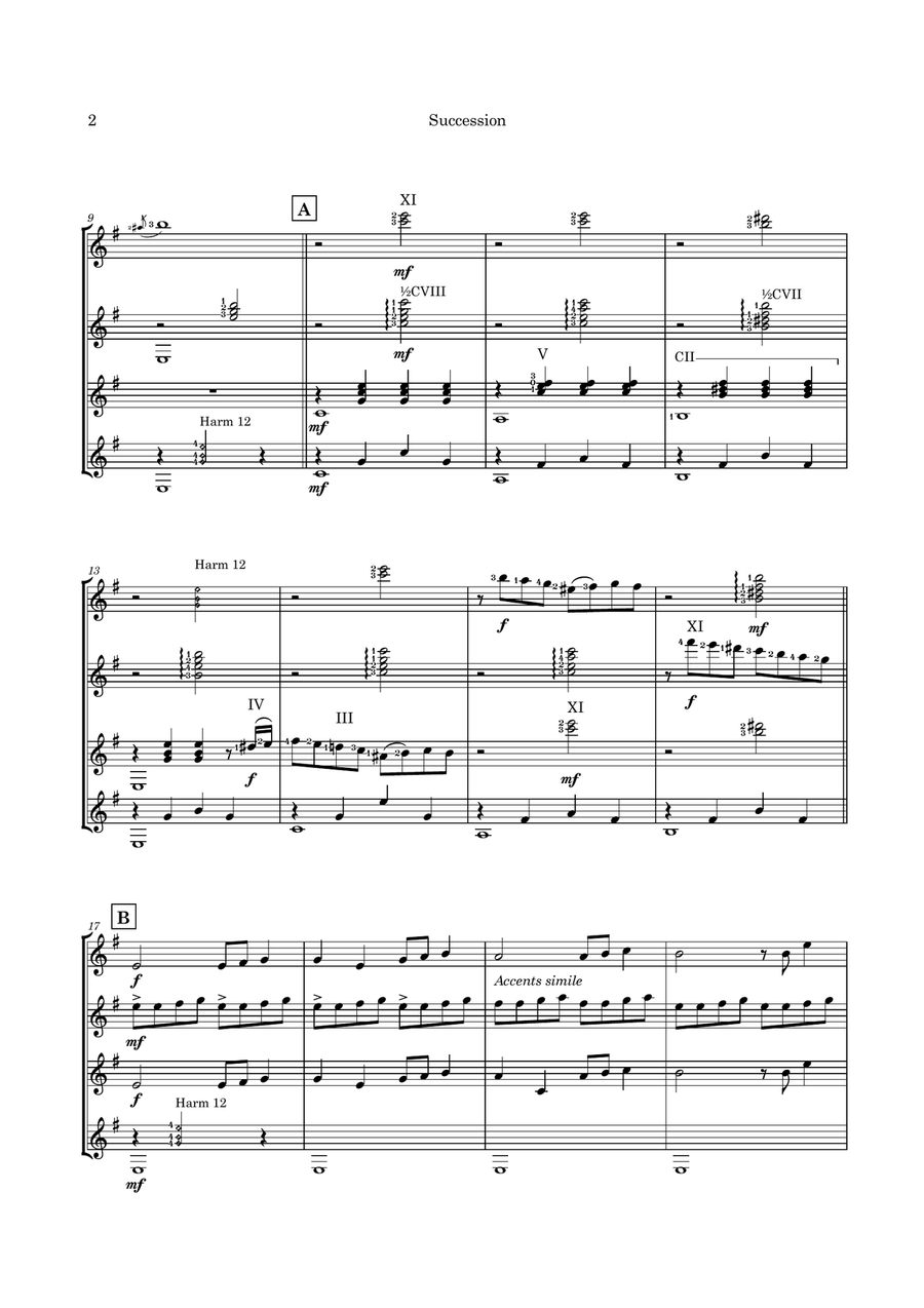 Succession Theme Guitar Ensemble scores gallery preview page 5