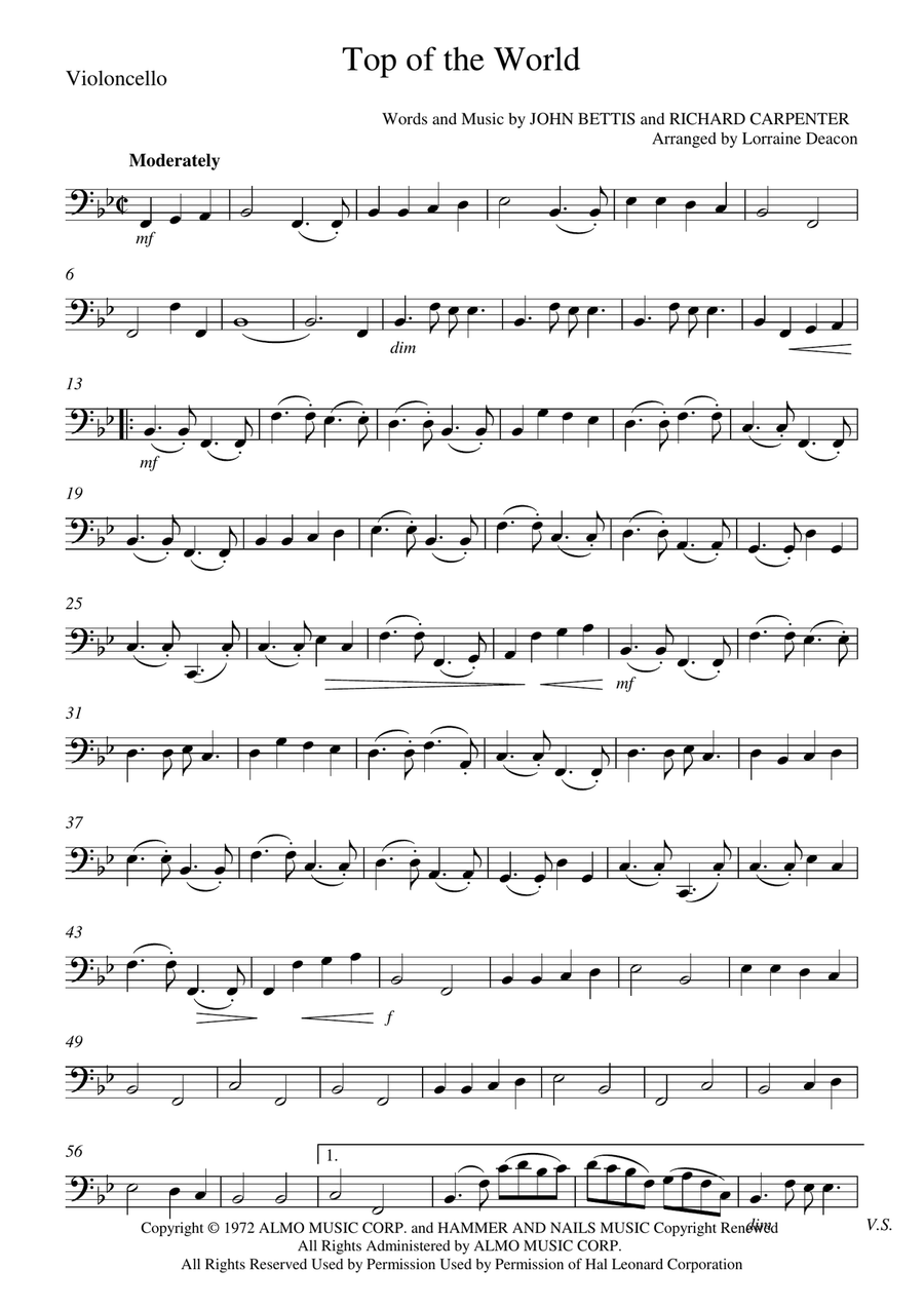 Top Of The World String Duet scores gallery preview page 1