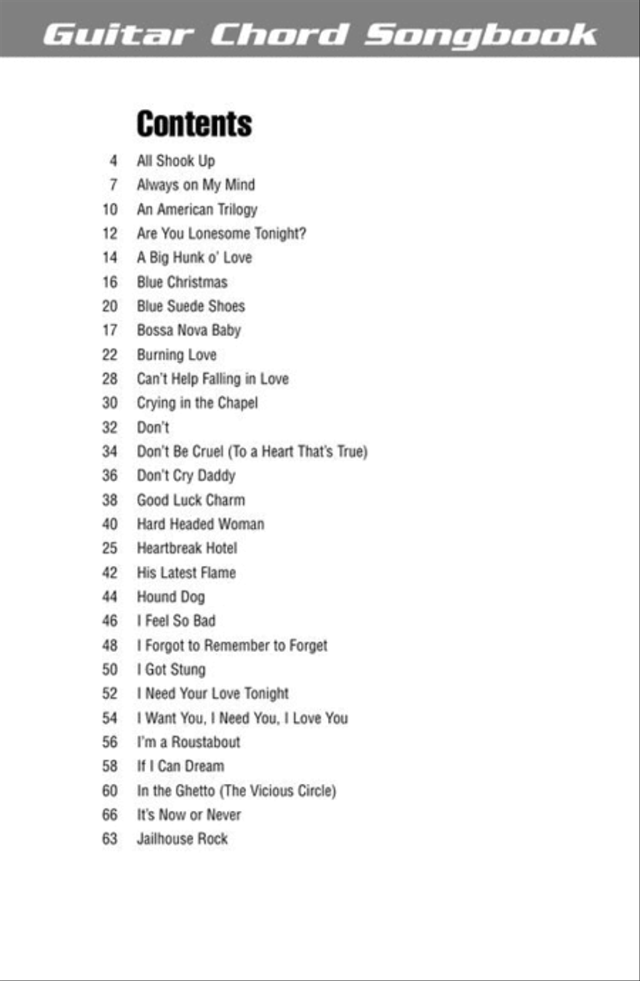 Elvis Presley Electric Guitar scores gallery preview page 4