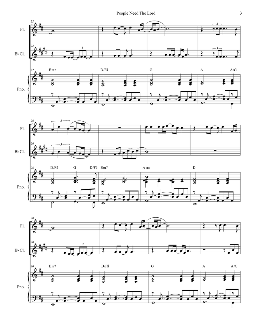 People Need The Lord People Need The Lord Woodwind Duet scores gallery preview page 3