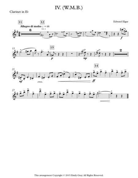 Enigma Variations for Clarinet Choir (Parts)