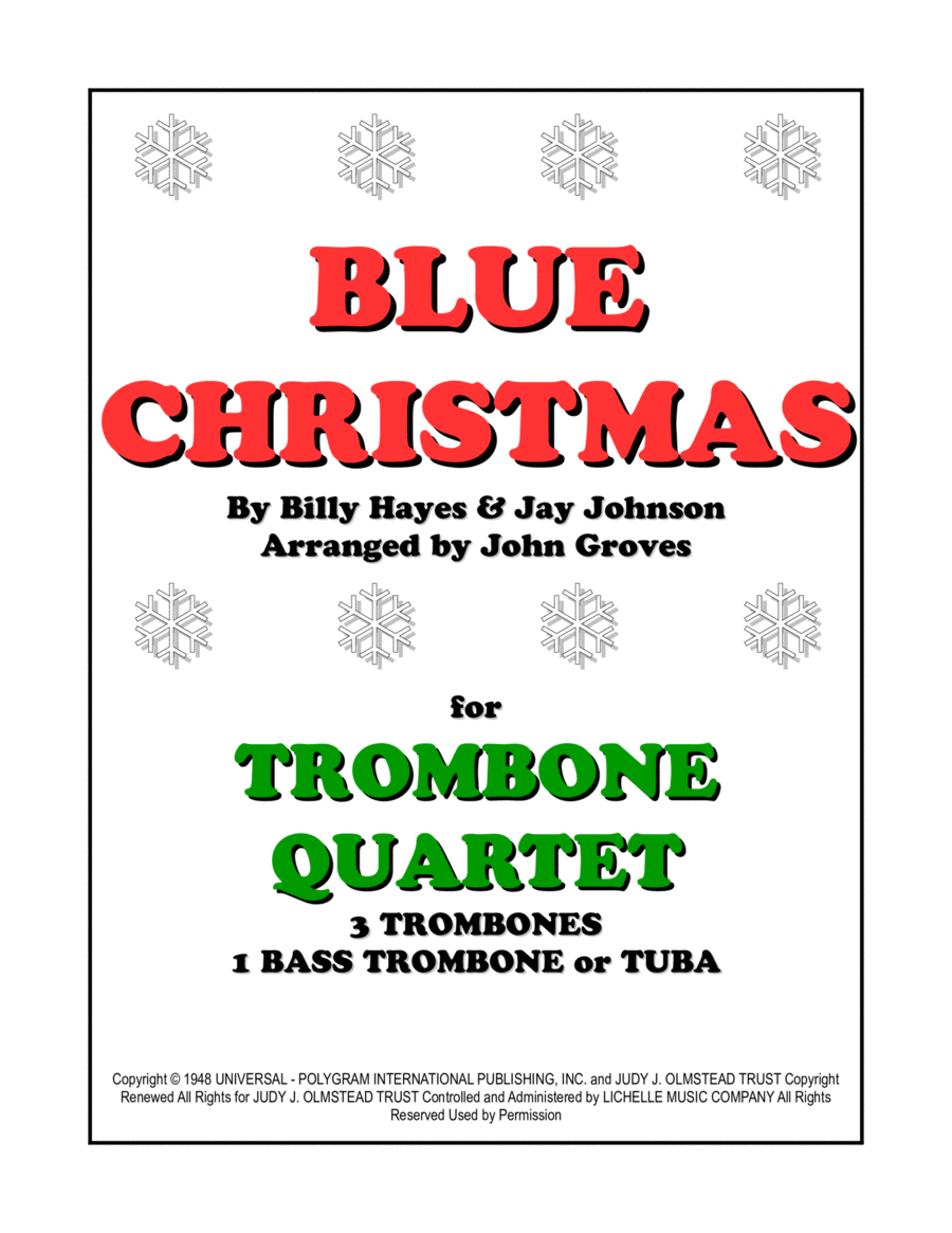 Blue Christmas Blue Christmas Brass Quartet scores gallery preview page 1