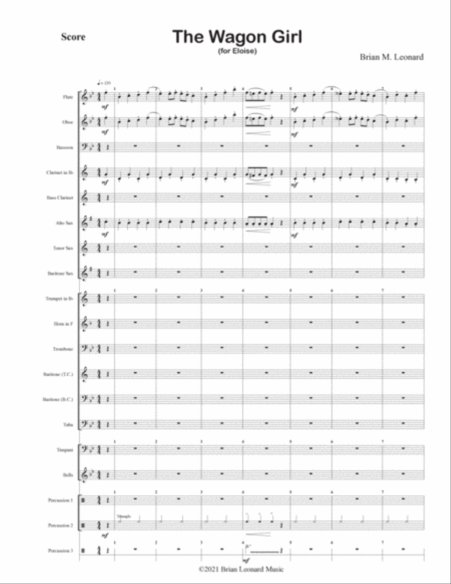 The Wagon Girl Concert Band scores gallery preview page 3
