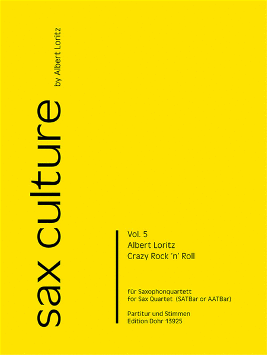 Crazy Rock 'n' Roll für Saxophonquartett/Saxophonensemble (2012) Saxophone Quartet scores gallery preview page 1