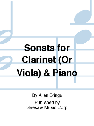 Sonata for Clarinet (Or Viola) & Piano
