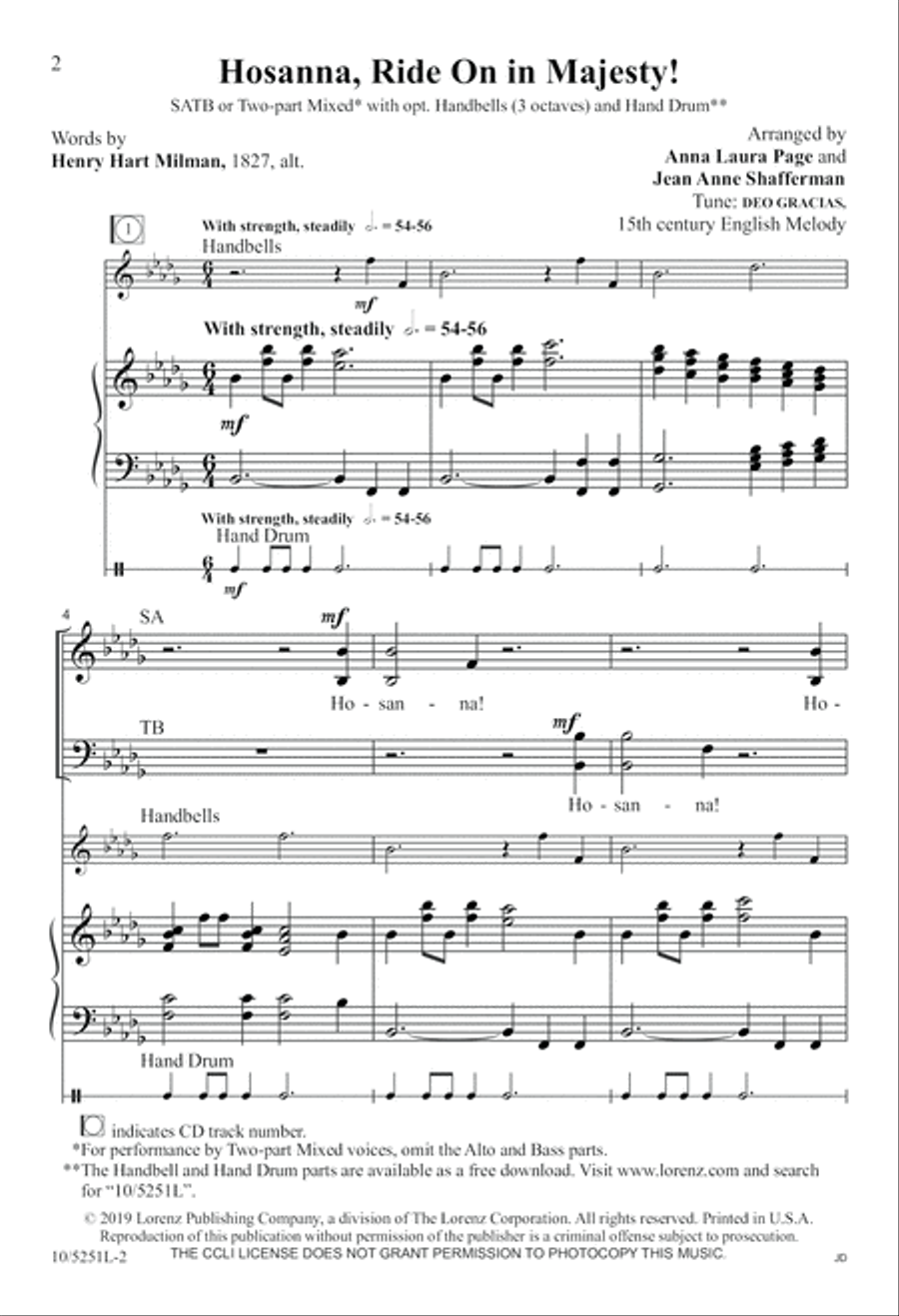 Hosanna, Ride On in Majesty! 4-Part scores gallery preview page 2