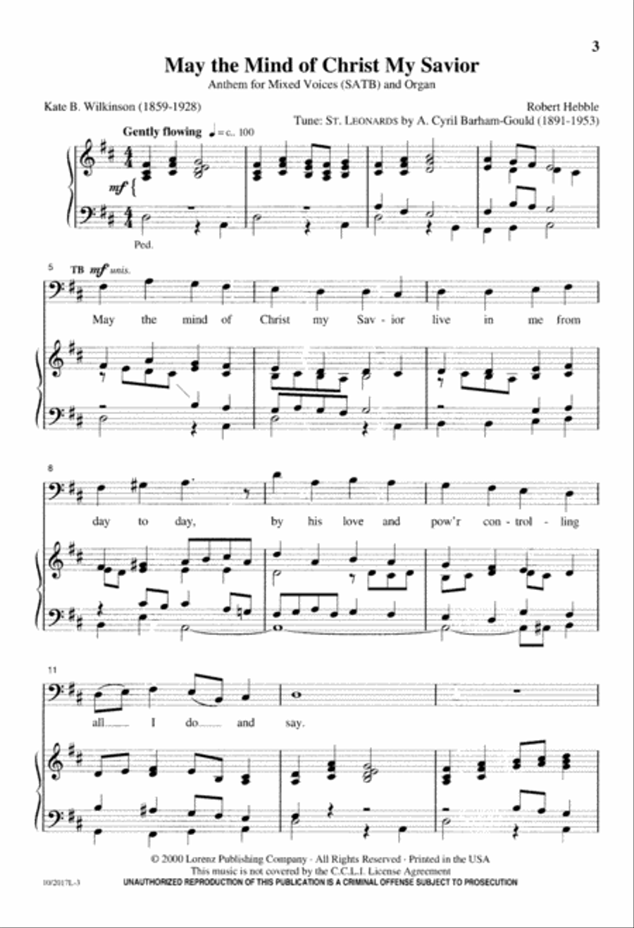 May the Mind of Christ, My Savior 4-Part scores gallery preview page 4