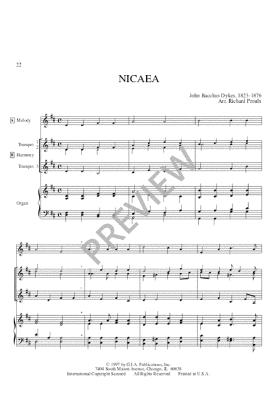 Twelve Hymn Settings for Three Trumpets and Organ Trumpet Trio scores gallery preview page 20