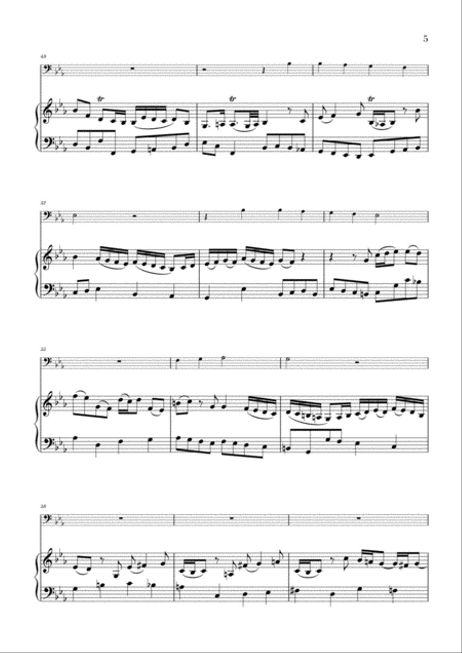 Bach - Wachet auf, ruft uns die Stimme BWV 140 (for Trombone and Piano) Small Ensemble scores gallery preview page 5