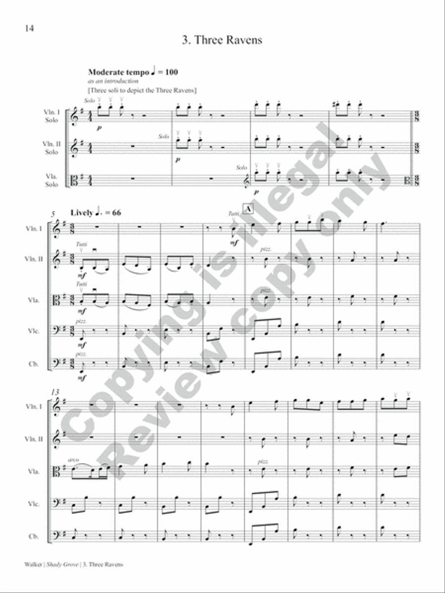 Shady Grove: and Other Songs from the Appalachian Mountains String Orchestra scores gallery preview page 8