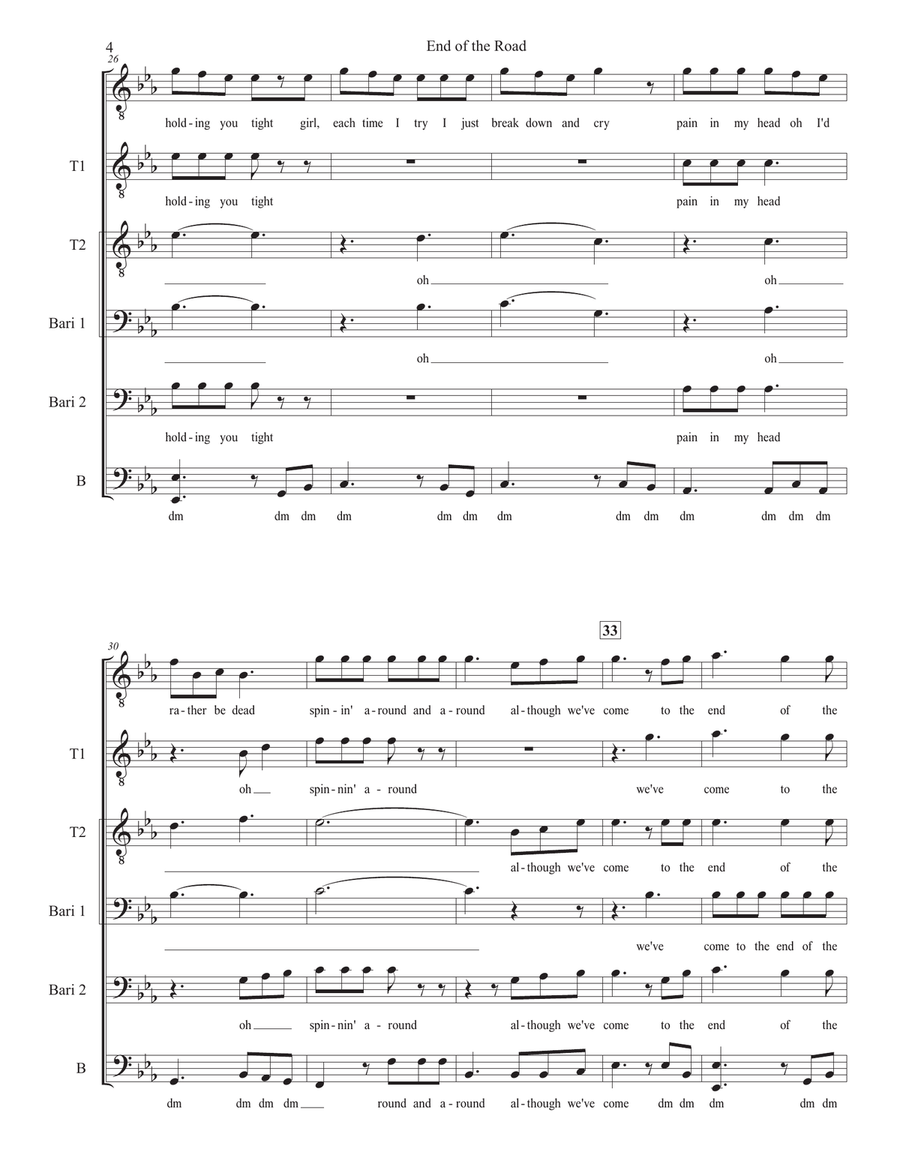 End Of The Road End Of The Road TTBB scores gallery preview page 4