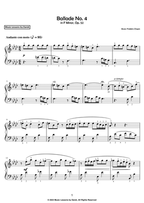 Ballade No. 4 (EASY PIANO) in F Minor, Op. 52 [Frédéric Chopin]