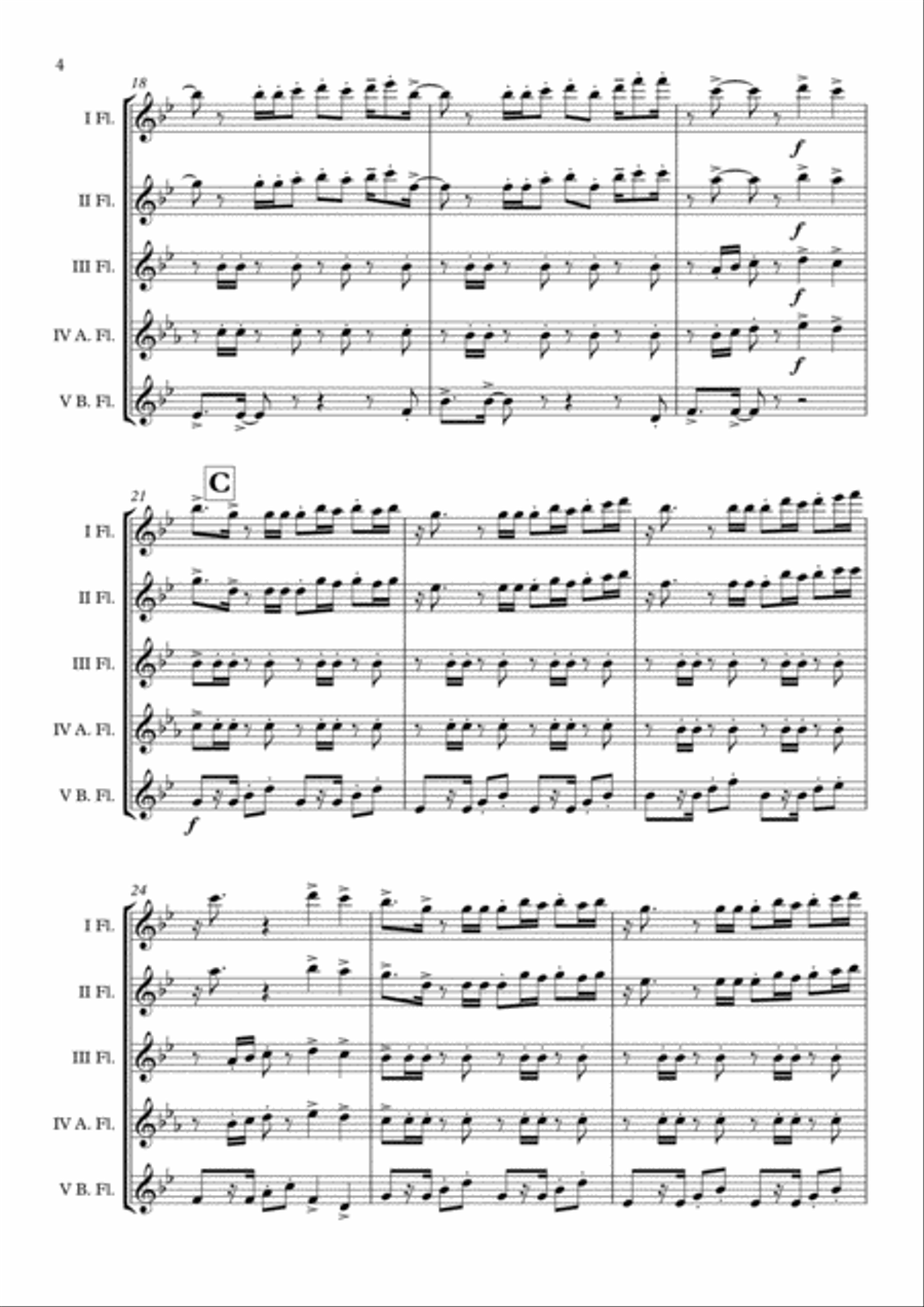 Despacito Flute Choir scores gallery preview page 5
