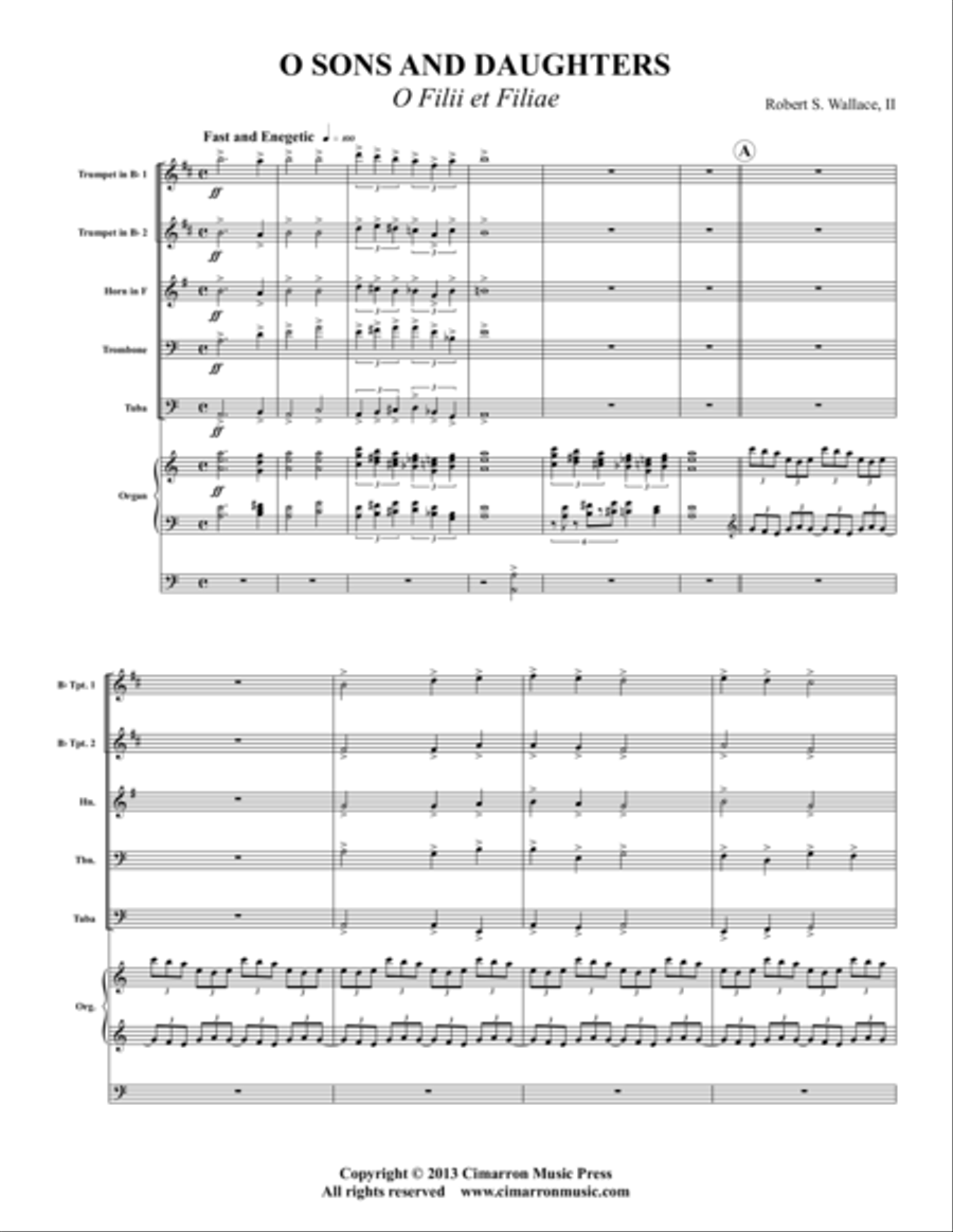 O Sons and Daughters O Sons and Daughters Organ scores gallery preview page 1