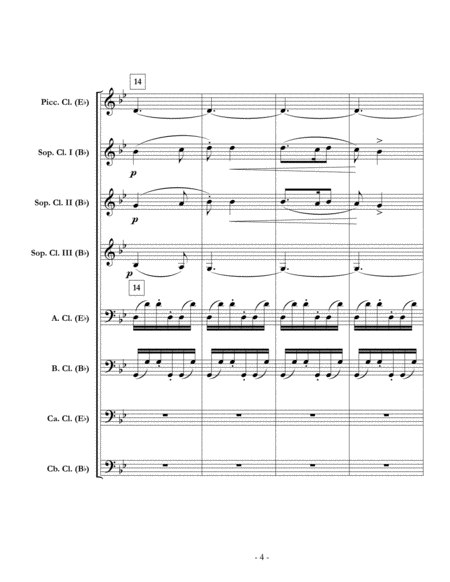 Nutcracker Suite, Mvt. V "Arabian Dance" for clarinet choir (full score & set of parts) image number null