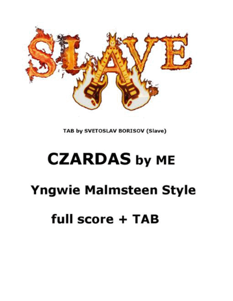 CZARDAS - by SLAVE - Yngwie Malmsteen Style - FULL BAND SCORE + TAB Acoustic Guitar scores gallery preview page 1