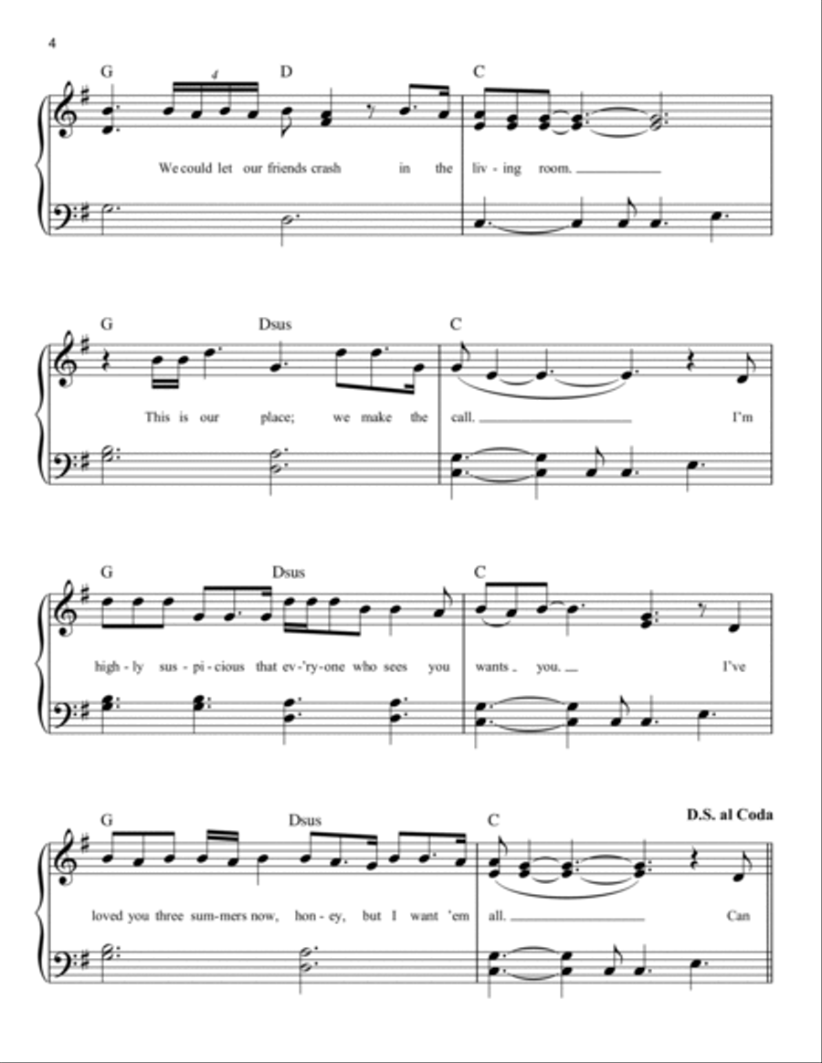 Lover Easy Piano scores gallery preview page 4