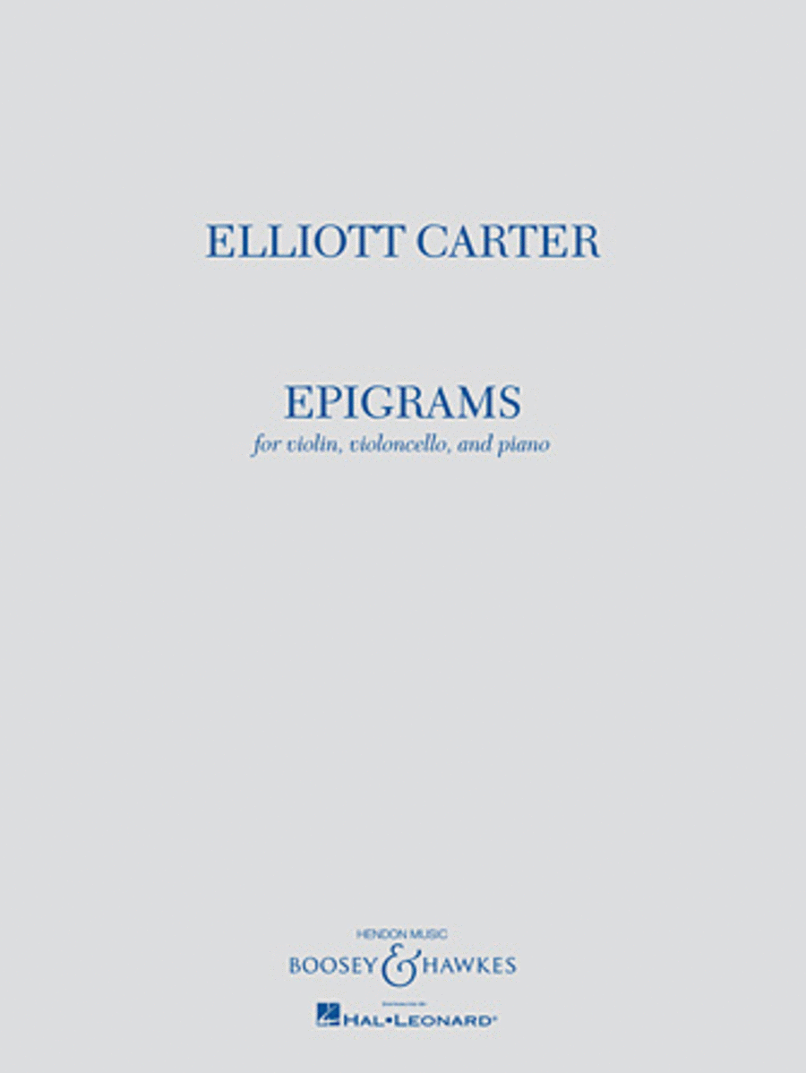 Elliott Carter - Epigrams Piano Trio scores gallery preview page 1