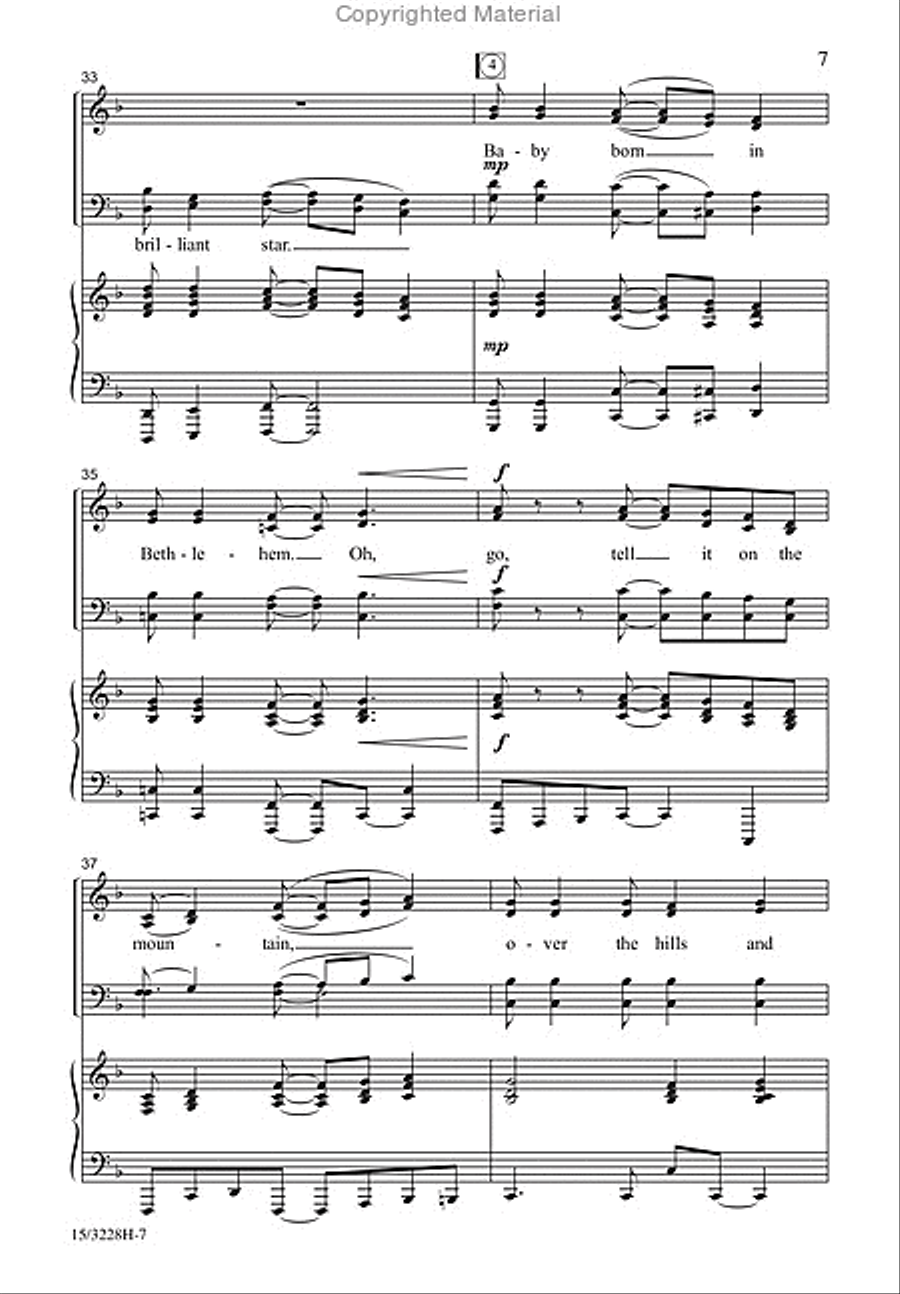 Baby Born in Bethlehem 4-Part scores gallery preview page 7