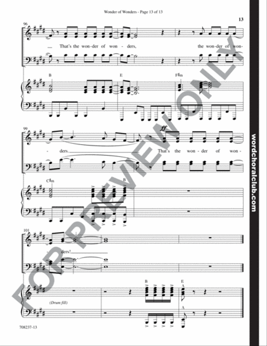 Wonder of Wonders - Anthem 4-Part scores gallery preview page 14