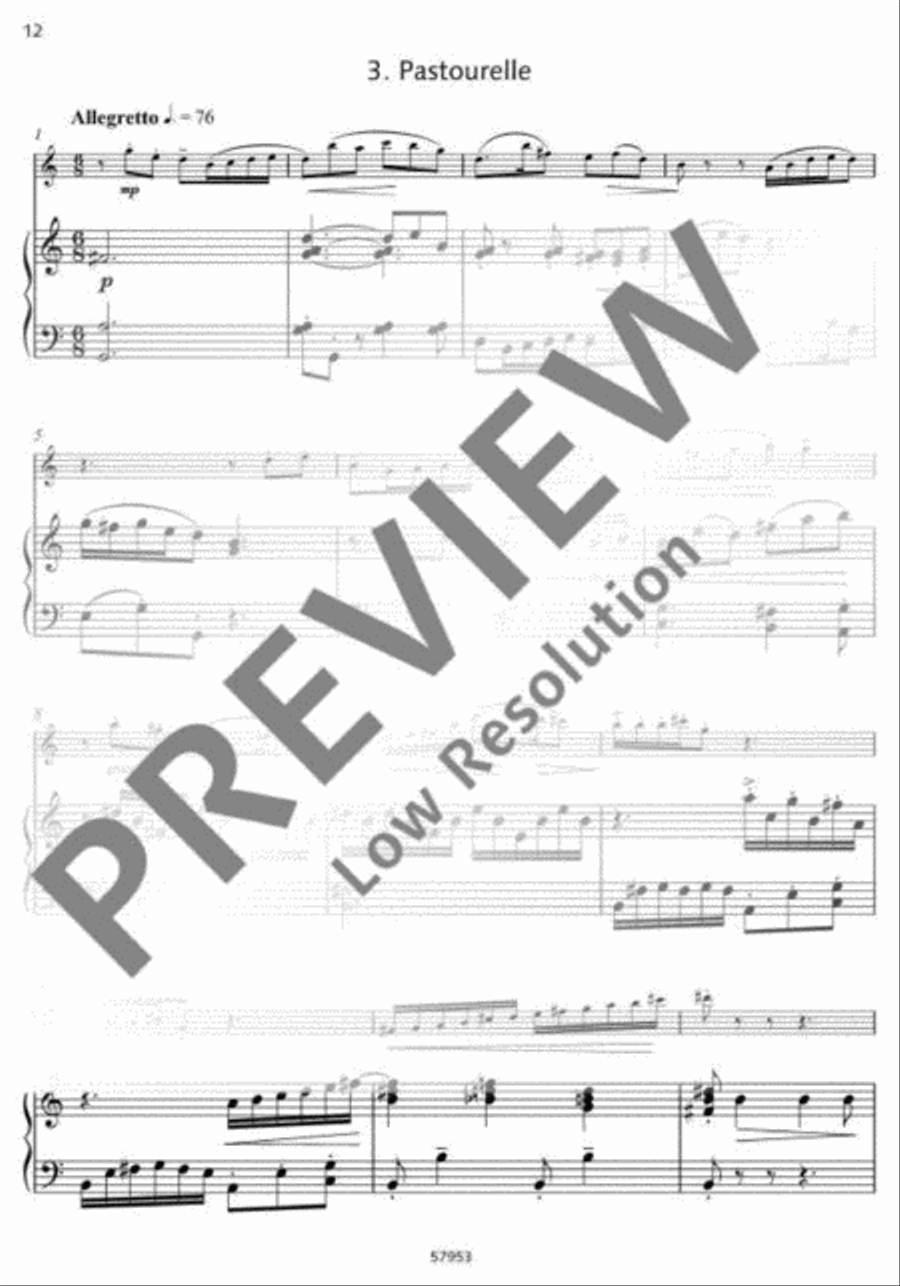 Trois pièces pittoresques Flute Solo scores gallery preview page 13