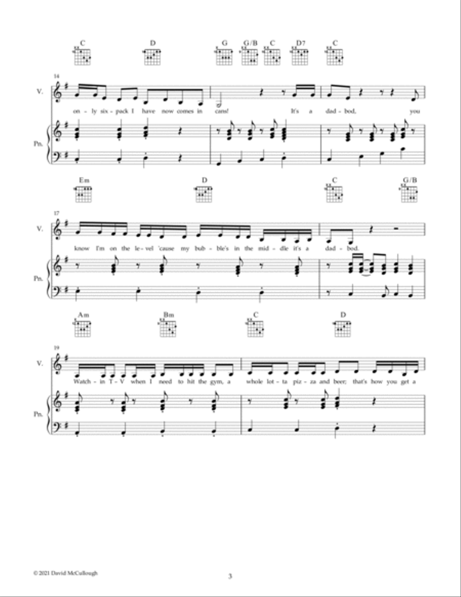 The Dad-Bod Song Voice scores gallery preview page 3