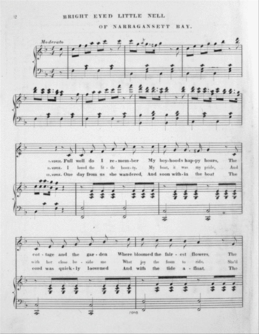 Bright Eyed Little Nell of Narragansett Bay. A Ballad of the Forecastle 4-Part scores gallery preview page 2