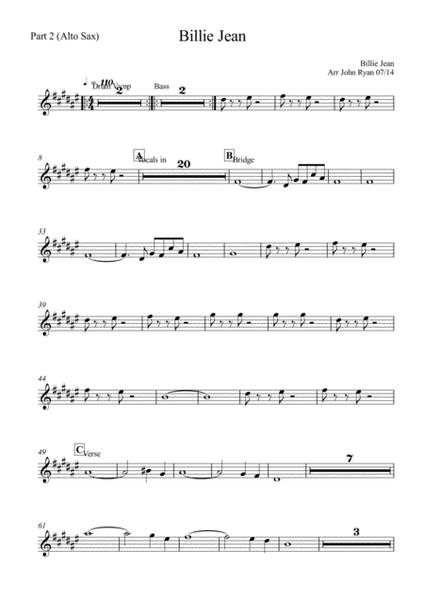 Billie Jean, Wedding Band Arrangement (Horns + Rhythm)