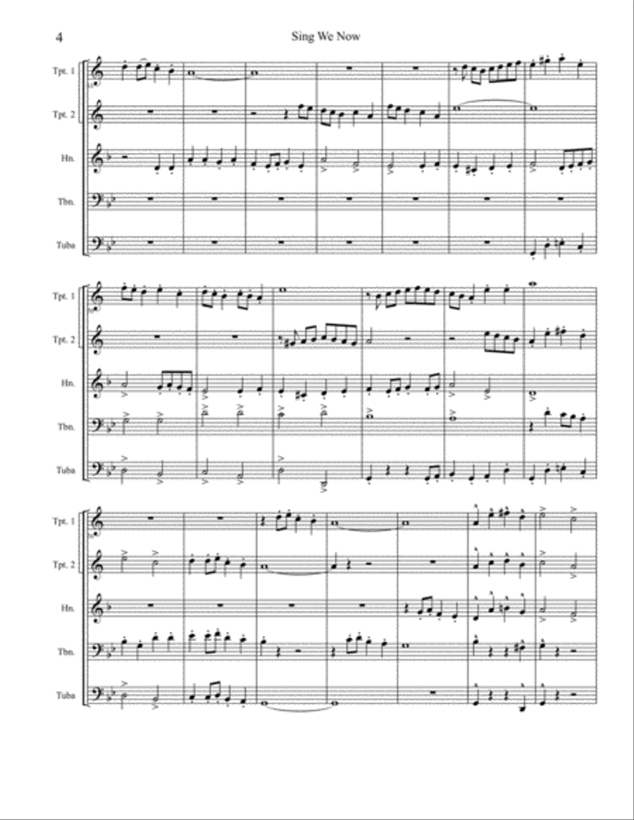 Sing We Now of Christmas Sing We Now of Christmas Brass Ensemble scores gallery preview page 4