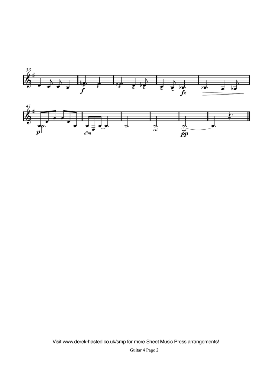 The Cowkeeper's Tune (Grieg Op 63) - Guitar Quartet Guitar Ensemble scores gallery preview page 5