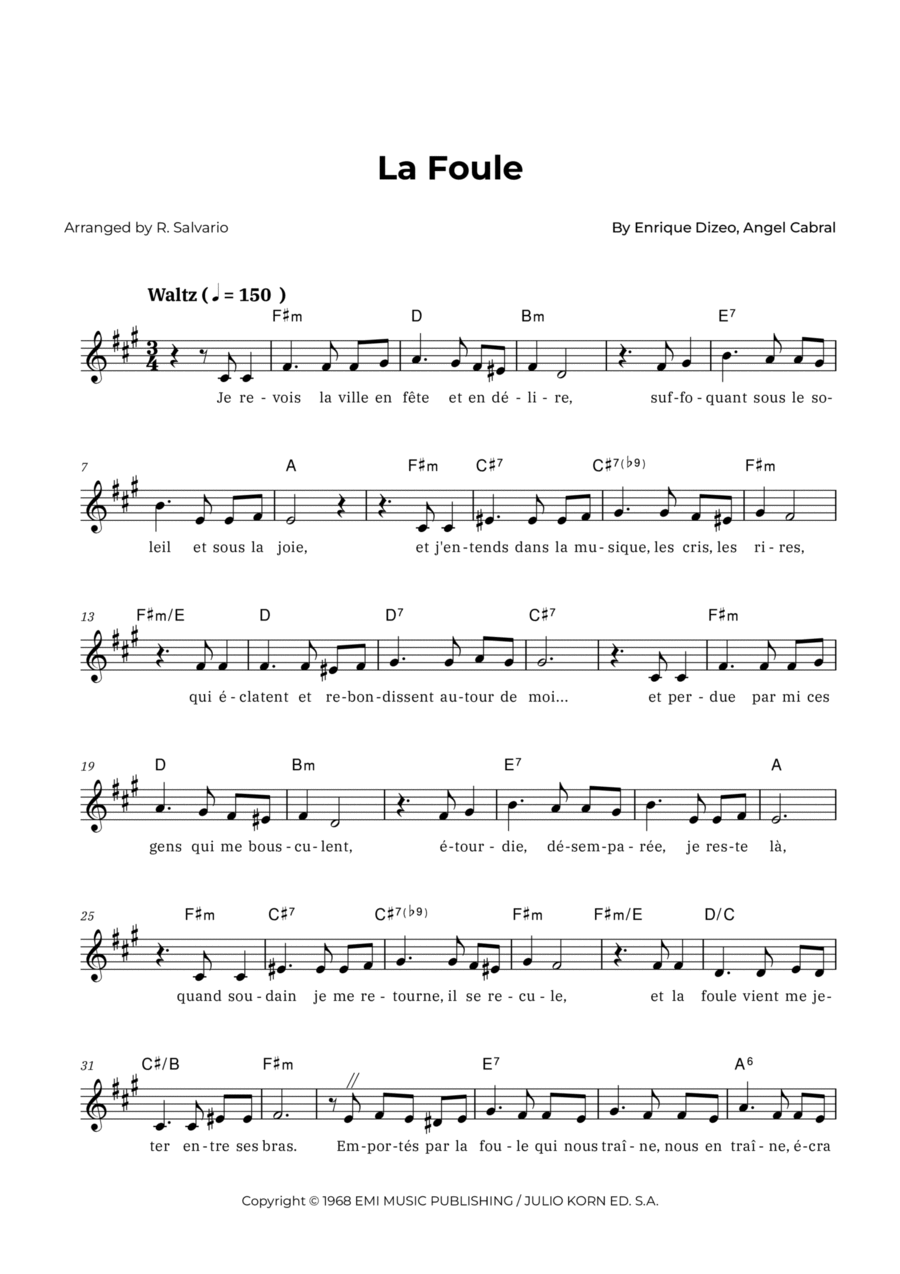 La Foule La Foule Piano scores gallery preview page 1