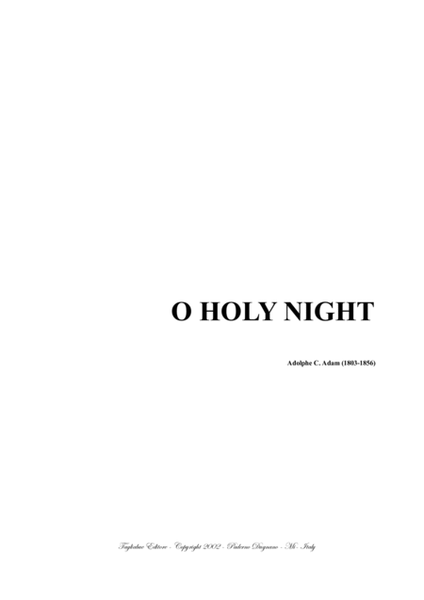 O HOLY NIGHT - For Soprano (or Tenor) and Piano image number null