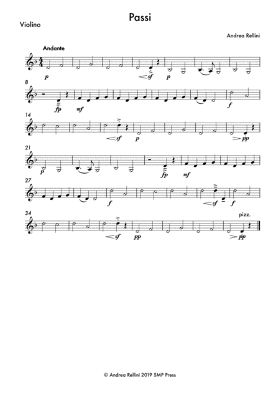 Passi (Steps) for Violin & Piano Violin scores gallery preview page 2