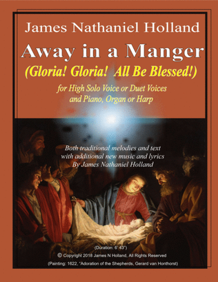 Away in a Manger (Gloria, Gloria All Be Blessed!) for Soloist (or Duet), Piano, Organ or Harp