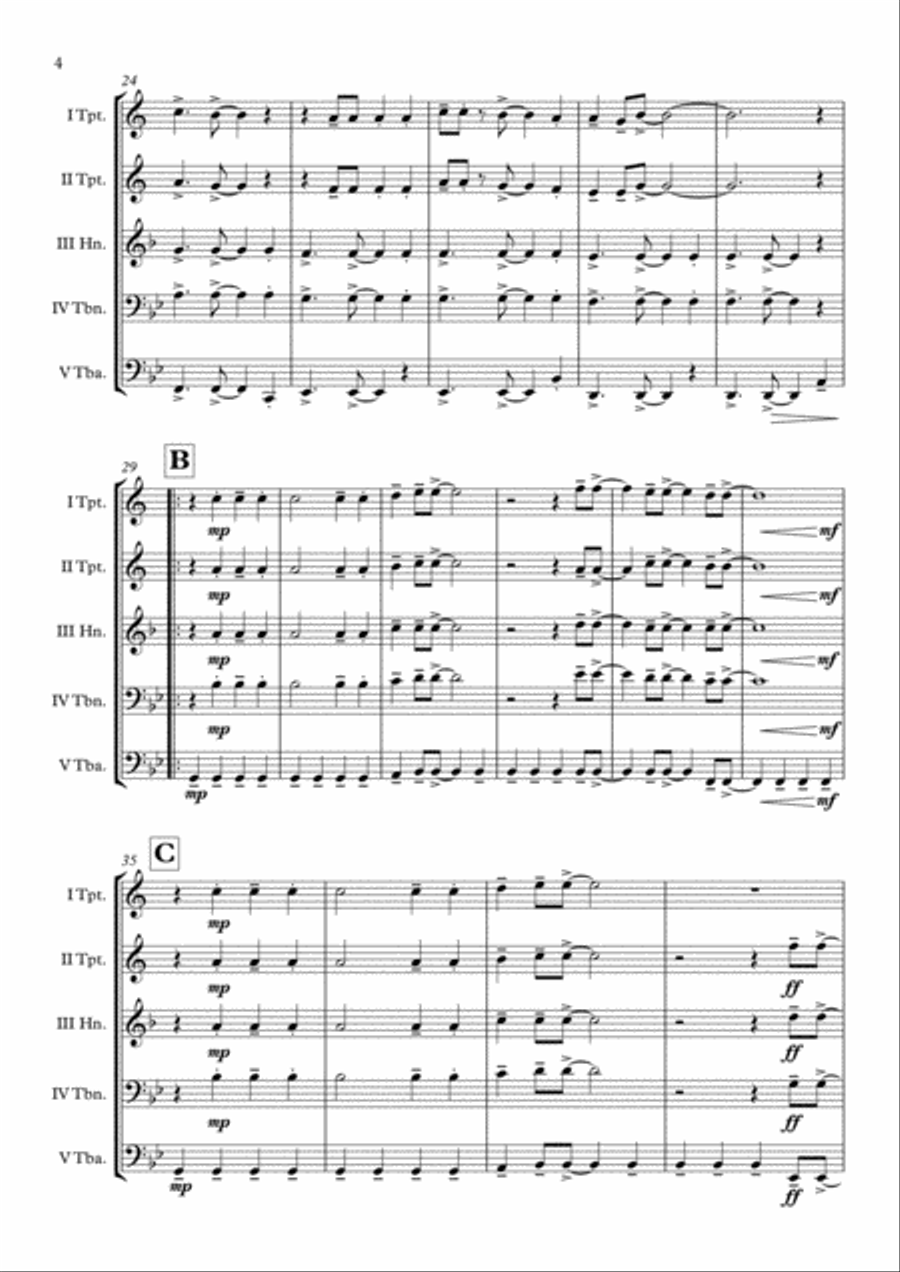Rosanna Brass Quintet scores gallery preview page 5