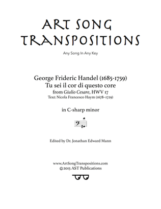 Book cover for HANDEL: Tu sei il cor di questo core (transpose to C-sharp minor)