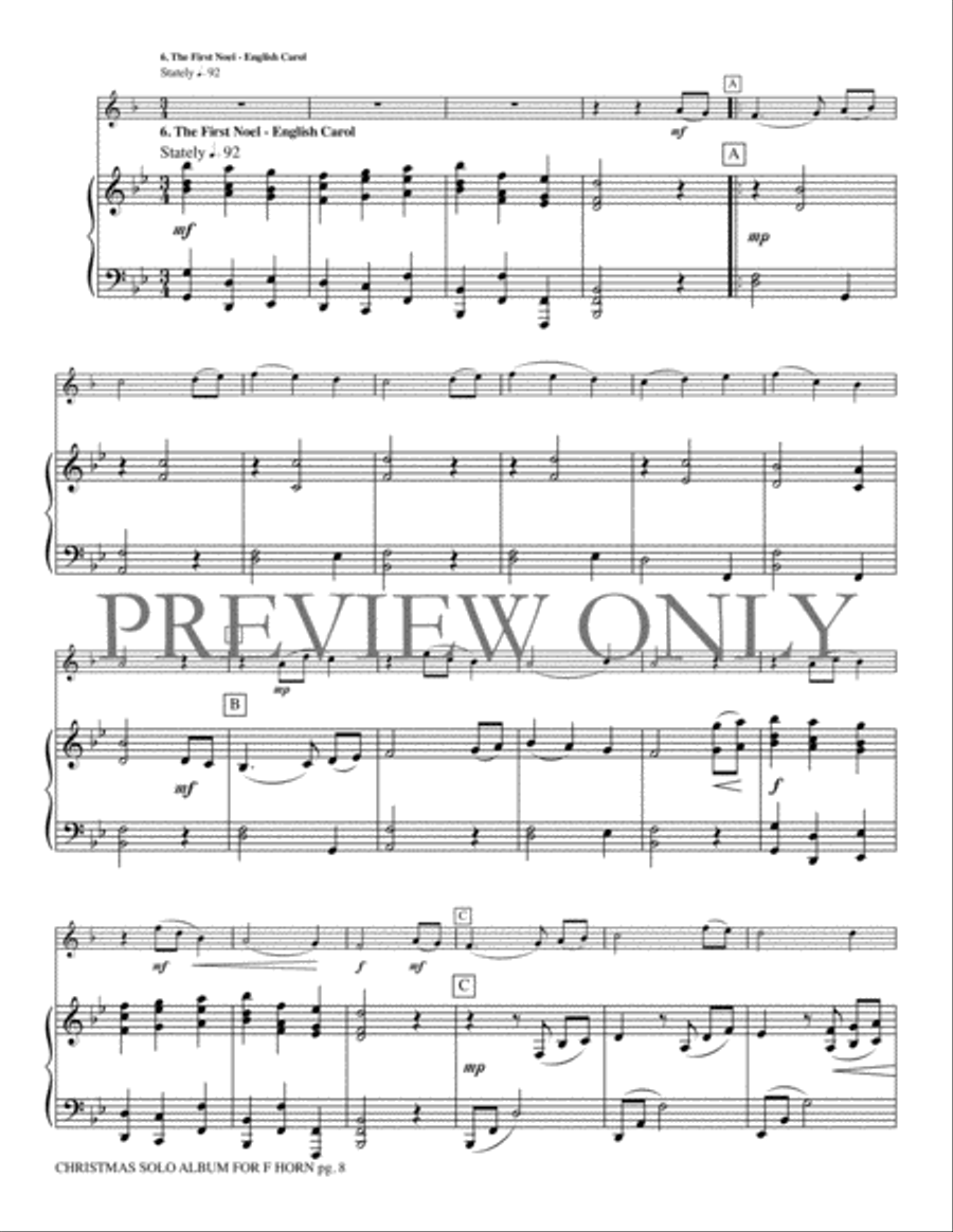 Christmas Solo Album for F Horn Horn scores gallery preview page 9
