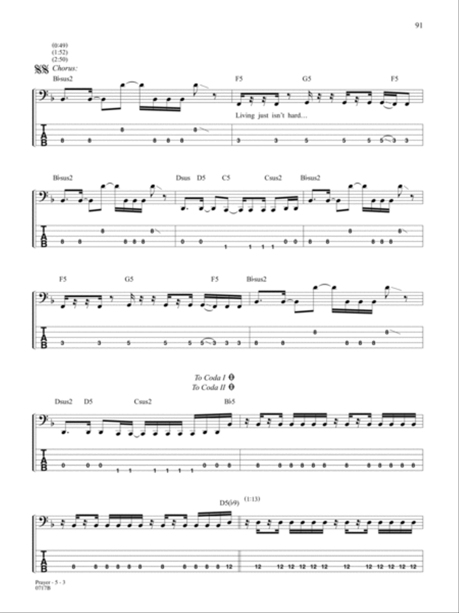 Prayer Bass Guitar Tablature scores gallery preview page 3