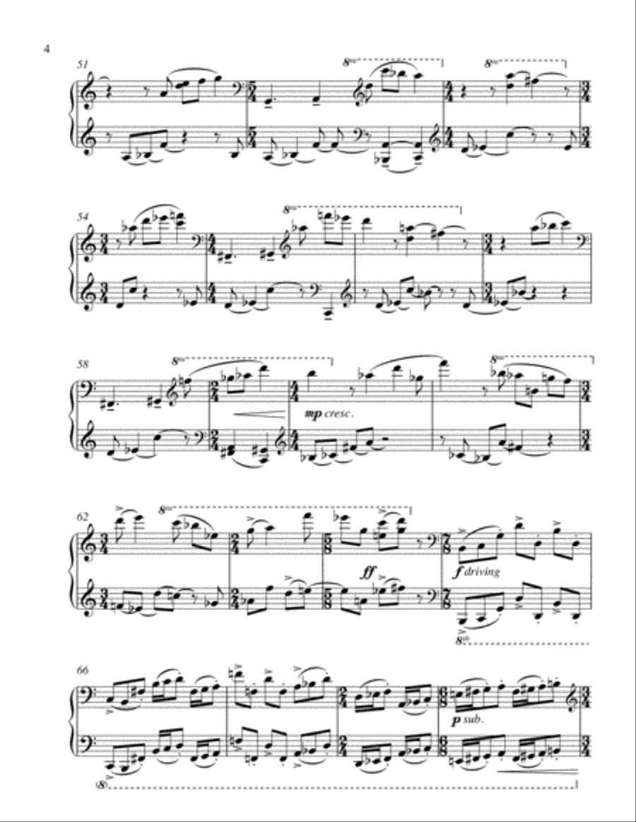 High Velocity for solo piano Piano Solo scores gallery preview page 6