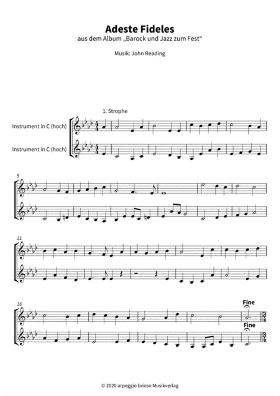 Adeste Fideles Adeste Fideles String Duet scores gallery preview page 3