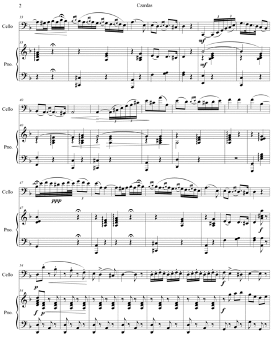 Monti top czardas cello