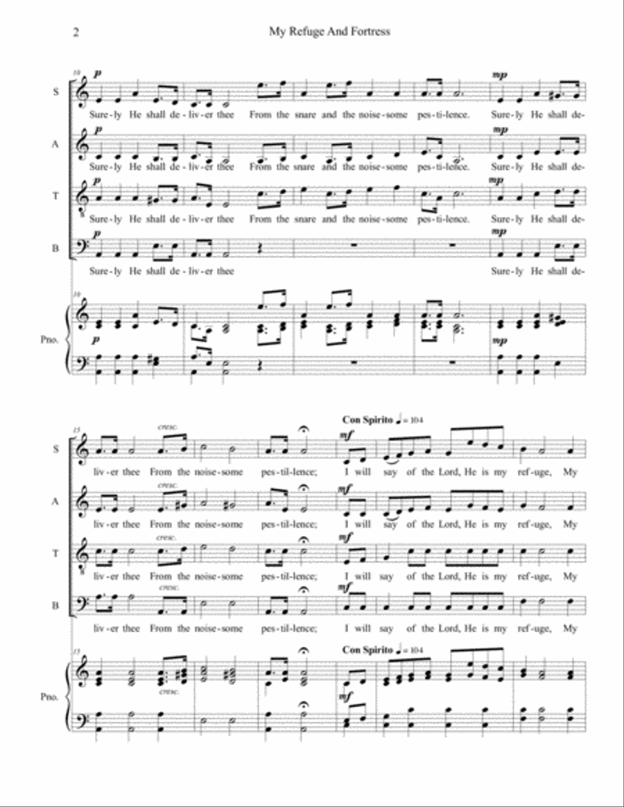 My Refuge And Fortress 4-Part scores gallery preview page 2