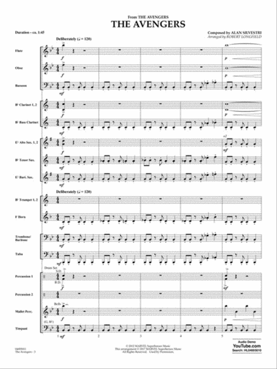 The Avengers The Avengers Concert Band scores gallery preview page 3