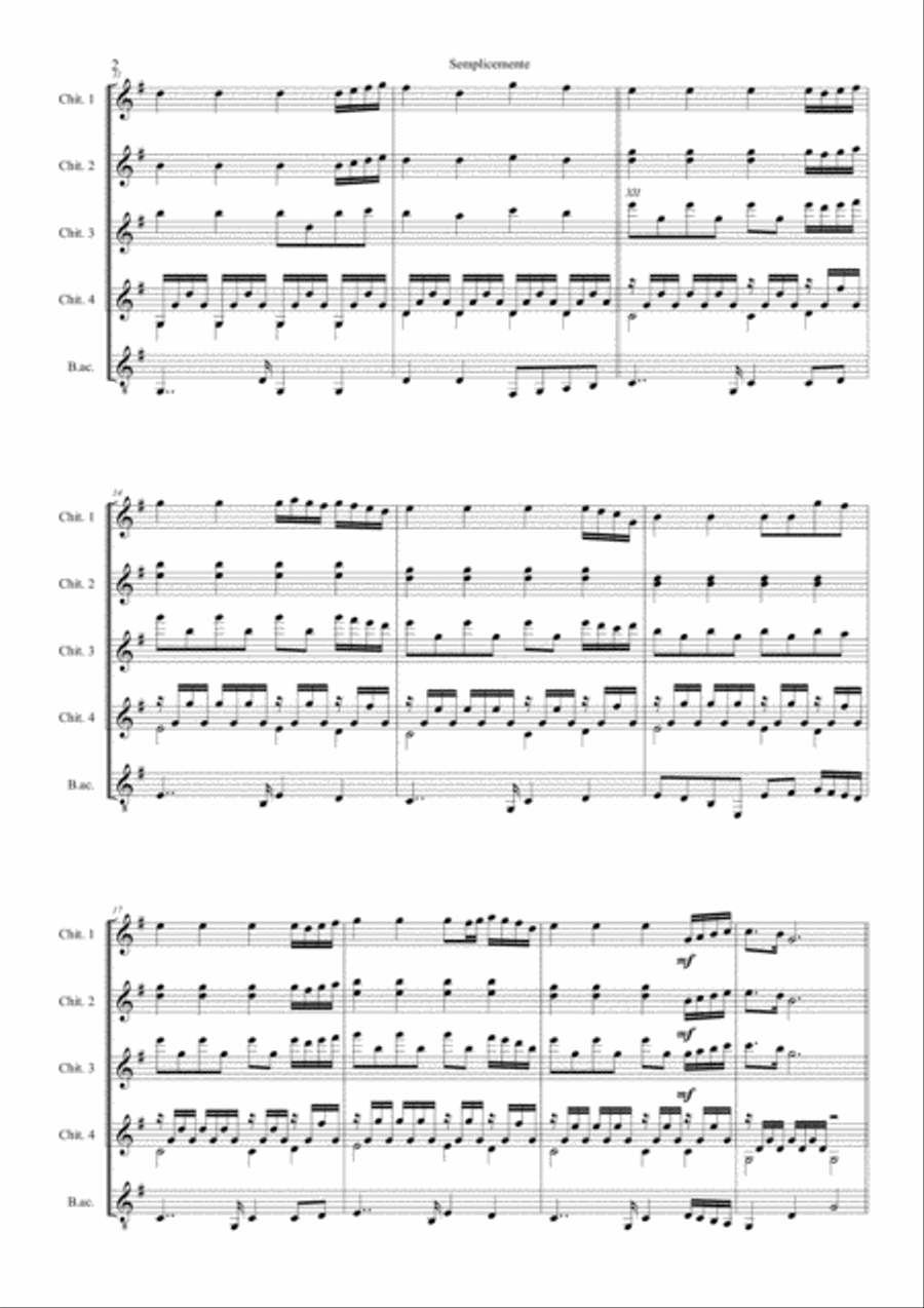 Semplicemente Semplicemente Guitar Ensemble scores gallery preview page 4